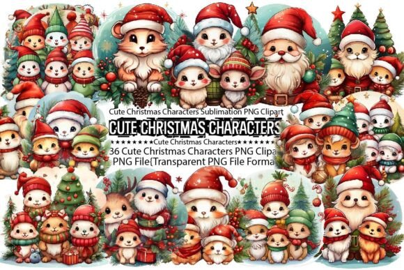 Download Cute Christmas Characters Sublimation - Characters Collection