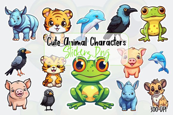 Download Cute Animal Characters Stickers - Characters Collection