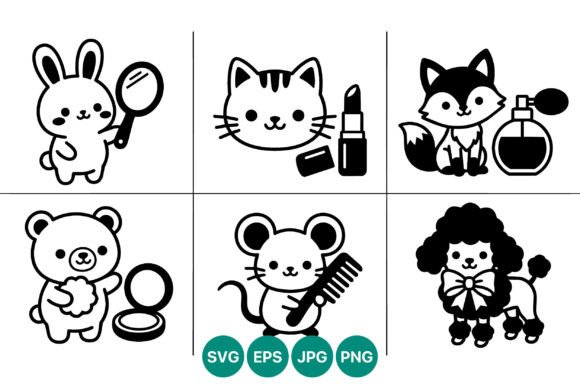 Download Cute Animal Characters with Beauty Tools - Characters Collection