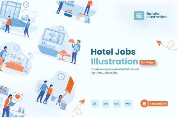Download Hotel Jobs Set Bundle Illustration - Jobs Collection