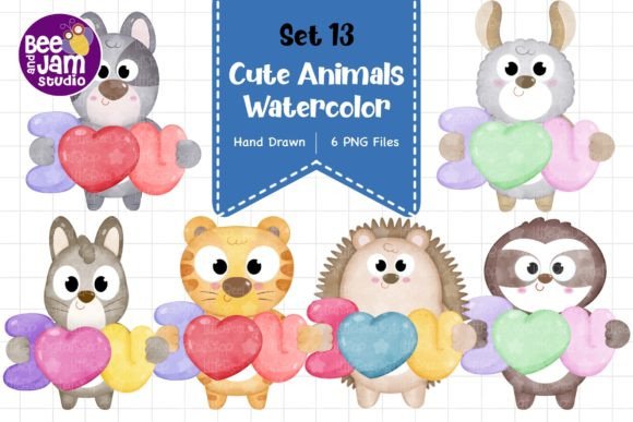 Download Cute Watercolor Animal Designs, PNG File - Cute watercolor animal Collection