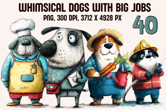 Download Whimsical Dogs with Big Jobs - Jobs Collection