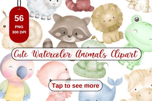 Download Cute Watercolor Animals Clipart Bundle - Cute watercolor animal Collection