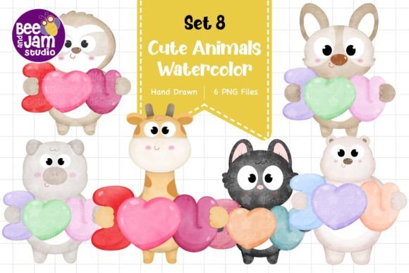 Download Cute Watercolor Animal Designs, PNG File - Cute watercolor animal Collection